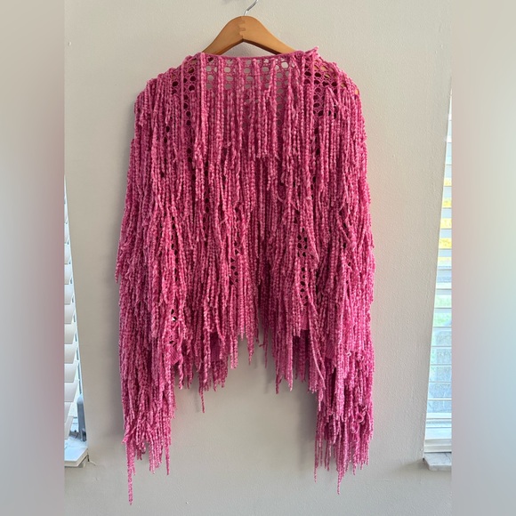 Pink Chenille Shag Fringe Festival Jacket - Picture 5 of 8